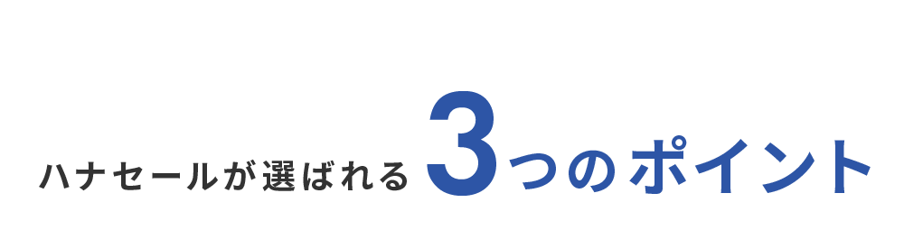 ハナセールが選ばれる3つのポイント